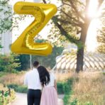 Balon Folie Metalizata Litera Z, Embo, 80 cm, Umflati cu Heliu sau Aer, Ambalaj Individual, Pai inclus, Auriu - imagine 3