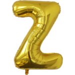 Balon Folie Metalizata Litera Z, Embo, 80 cm, Umflati cu Heliu sau Aer, Ambalaj Individual, Pai inclus, Auriu