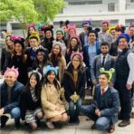 Balon din Folie Metalizata, Embo, Tip Coronita cu Urechi, Model Panda Mirat, Ambalaj Individual, Pai Inclus, Umflare cu Aer sau Heliu, 30 x 27 cm, Bleu - imagine 3