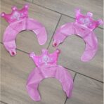 Balon din Folie Metalizata, Embo, Tip Coronita cu Urechi, Model Coronita de Printesa, Ambalaj Individual, Pai Inclus, Umflare cu Aer sau Heliu, 30 x 27 cm, Roz - imagine 2