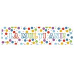 Banner Aniversar, Embo, Colectie LA MULTI ANI, 98 x 24 cm, Multicolor