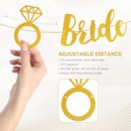 Banner Bride To Be, Embo, Dimensiune 30x20 cm, Rola de Ata Inclusa, Tematica Nunta, Decoratiune Party, Auriu - imagine 7