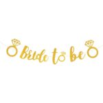 Banner Bride To Be, Embo, Dimensiune 30x20 cm, Rola de Ata Inclusa, Tematica Nunta, Decoratiune Party, Auriu