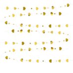 Banner cu Inimioare, Embo, Tip Franjuri, 4 m, Rola de Ata Inclusa, Auriu/Alb