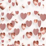 Banner cu Inimioare, Embo, Tip Franjuri, 4 m, Rola de Ata Inclusa, Roz cu Sclipici