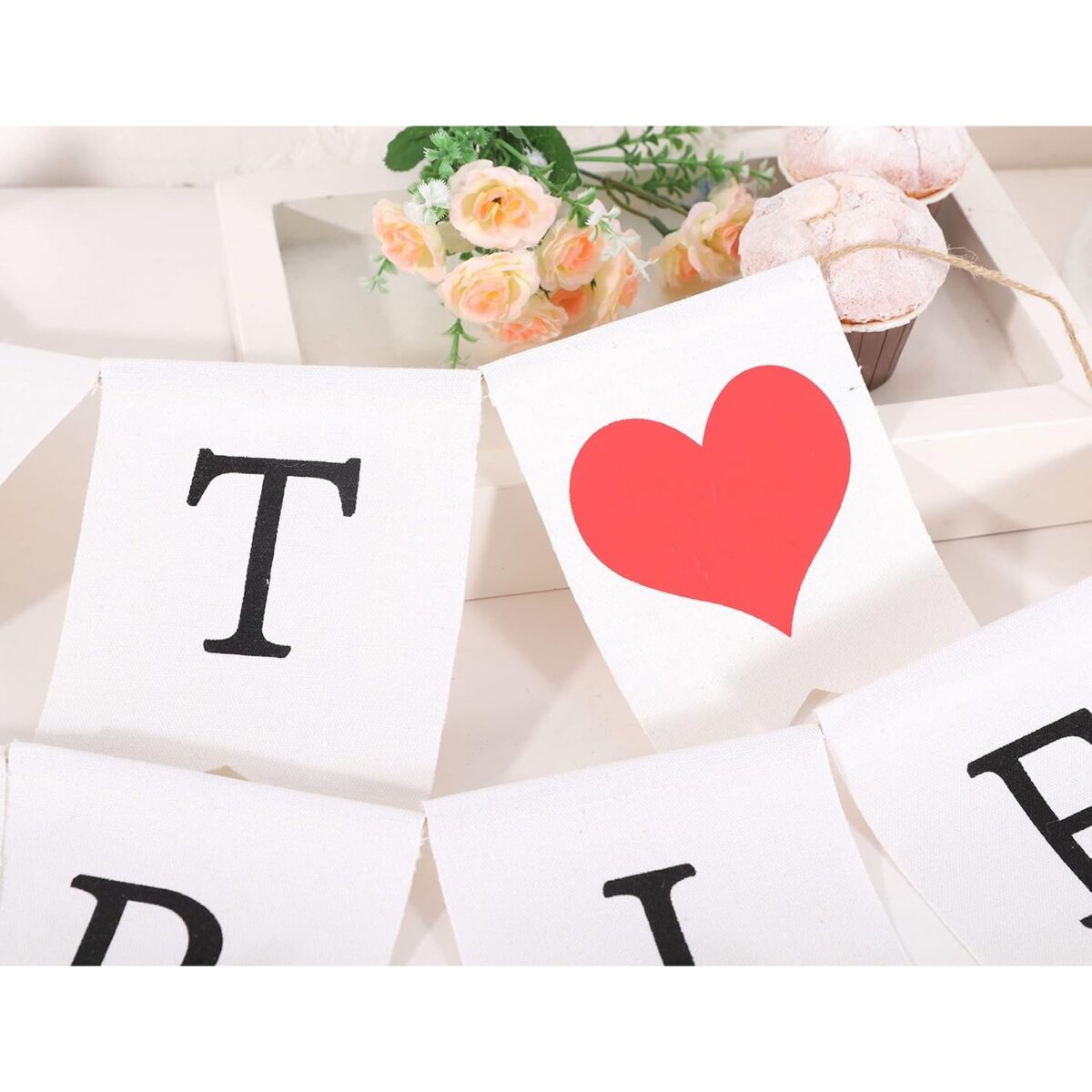 Banner Decorativ, Embo, Model Just Married, Tematica Nunta, Alb-Negru - imagine 2