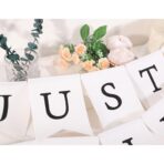 Banner Decorativ, Embo, Model Just Married, Tematica Nunta, Alb-Negru - imagine 3