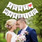 Banner Decorativ, Embo, Model Just Married, Tematica Nunta, Alb-Negru - imagine 6