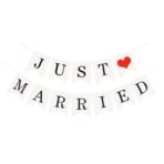 Banner Decorativ, Embo, Model Just Married, Tematica Nunta, Alb-Negru - imagine 8
