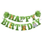 Banner Happy Birthday 100x200 cm, Embo, Rola de Ata Inclusa, Tematica Jungle, Verde