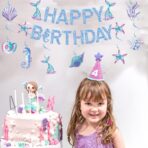 Banner Happy Birthday Sirena, Embo, Colectia Mermaid, 17 Piese, Multicolor - imagine 4