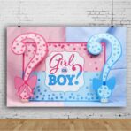 Banner pentru Petrecere, Embo, Model Girl or Boy, Tematica Gender Reveal, 150 x 100 cm, Albastru Roz - imagine 4