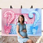 Banner pentru Petrecere, Embo, Model Girl or Boy, Tematica Gender Reveal, 150 x 100 cm, Albastru Roz - imagine 5