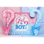 Banner pentru Petrecere, Embo, Model Girl or Boy, Tematica Gender Reveal, 150 x 100 cm, Albastru Roz - imagine 7