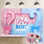 Banner pentru Petrecere, Embo, Model Girl or Boy, Tematica Gender Reveal, 150 x 100 cm, Albastru Roz - imagine 11