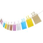 Banner pentru Poze, Embo, 15.2x10.2 cm, Tema Prima Aniversare, Model Primele 12 Luni, Rola Ata Inclusa, Multicolor - imagine 3