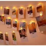 Ghirlanda Luminoasa cu 10 Clipsuri pentru Poze, Embo, 1.5 m, cu Baterii si Telecomanda, 8 Programe, Fir Argintiu, Alb Cald - imagine 6