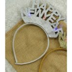 Bentita/cerc Happy Newyear, culoare gri metalic, marime standard, Embo - imagine 2