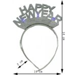 Bentita/cerc Happy Newyear, culoare gri metalic, marime standard, Embo - imagine 6