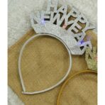 Bentita/cerc Happy Newyear, culoare gri metalic, marime standard, Embo - imagine 7
