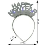 Bentita/cerc Happy Newyear, culoare gri metalic, marime standard, Embo - imagine 11