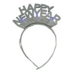 Bentita/cerc Happy Newyear, culoare gri metalic, marime standard, Embo
