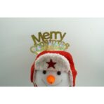 Bentita/cerc Mery Cristmas, culoare auriu cu beteala, marime standard, Embo - imagine 2
