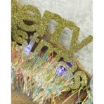 Bentita/cerc Mery Cristmas, culoare auriu cu beteala, marime standard, Embo - imagine 7