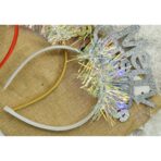 Bentita/cerc Mery Cristmas, culoare gri metalic cu beteala, marime standard, Embo - imagine 3