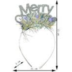 Bentita/cerc Mery Cristmas, culoare gri metalic cu beteala, marime standard, Embo - imagine 6
