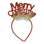 Bentita/cerc Mery Cristmas, culoare rosu cu sclipici, marime standard, Embo