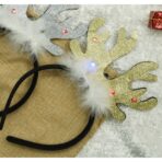 Bentita/cerc ren de Craciun, culoare negru cu auriu, marime standard, Embo - imagine 3