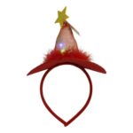 Bentita/cerc tip palarie de Craciun, culoare rosie cu led, marime standard, Embo