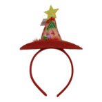 Bentita/cerc tip palarie de Craciun, culoare rosie cu led, marime standard, Embo