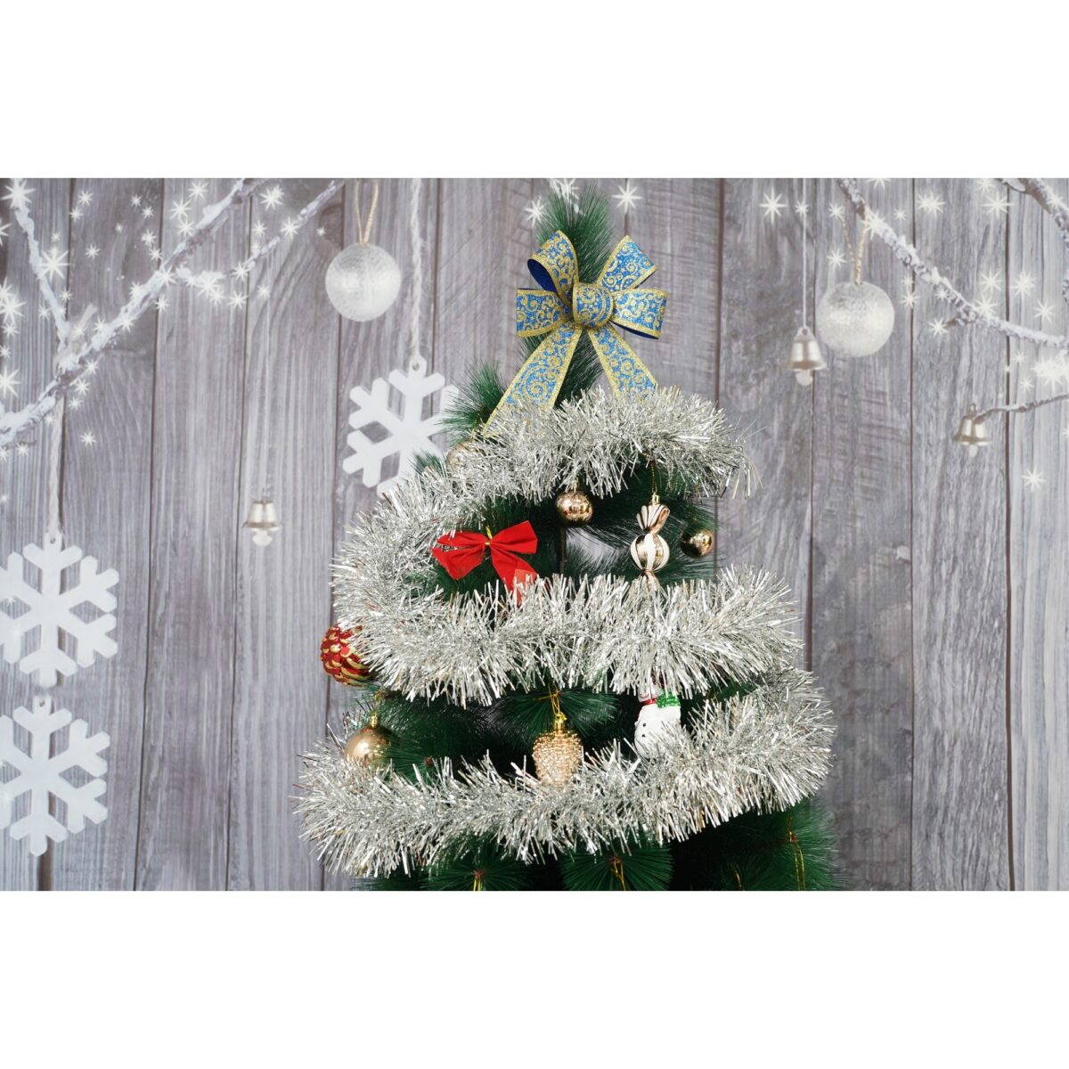 Beteala Craciun, Embo, argintiu, marimea: 2 m x 11 cm material:folie PVC, interior/exterior - imagine 5