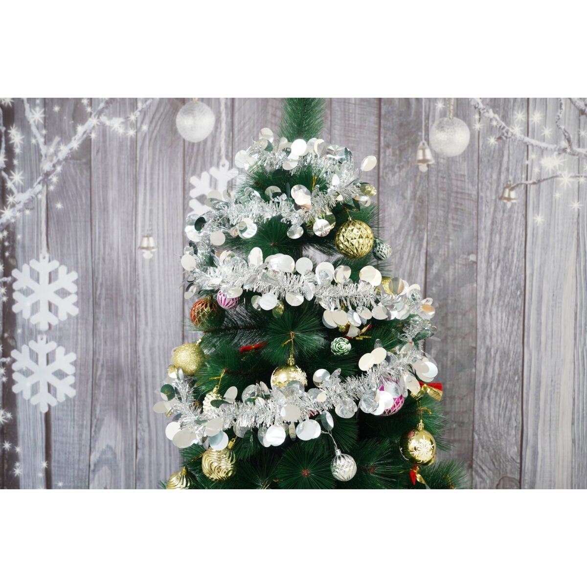 Beteala Craciun, Embo, argintiu, marimea: 2 m x 11 cm material:folie PVC, interior/exterior - imagine 2