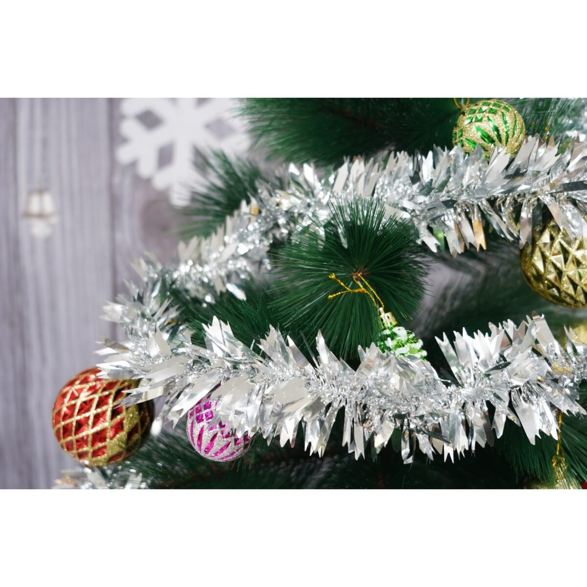 Beteala Craciun, Embo, argintiu, marimea:  2 m x 6.5 cm material:folie PVC, interior/exterior - imagine 9