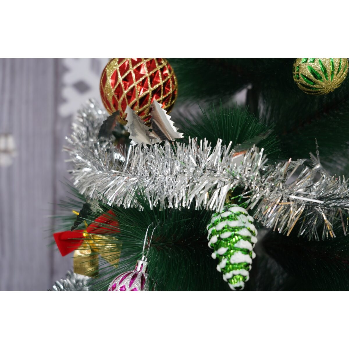 Beteala Craciun, Embo, argintiu, marimea: 2 m x 9 cm x 5 cm material:folie PVC, interior/exterior - imagine 3