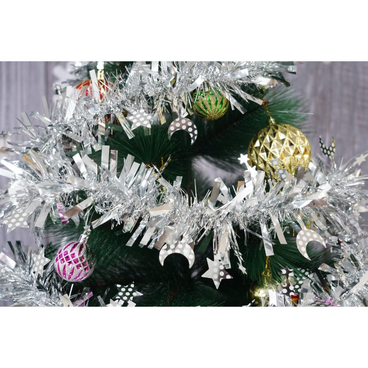 Beteala Craciun, Embo, argintiu, marimea: 2 m x 9 cm x 9 cm material:folie PVC, interior/exterior - imagine 4