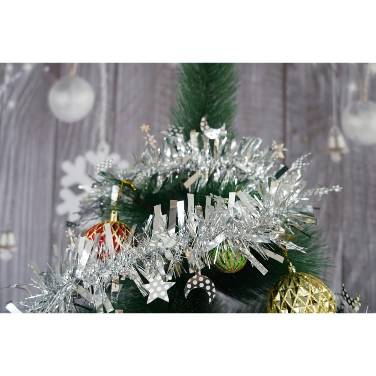 Beteala Craciun, Embo, argintiu, marimea: 2 m x 9 cm x 9 cm material:folie PVC, interior/exterior - imagine 5