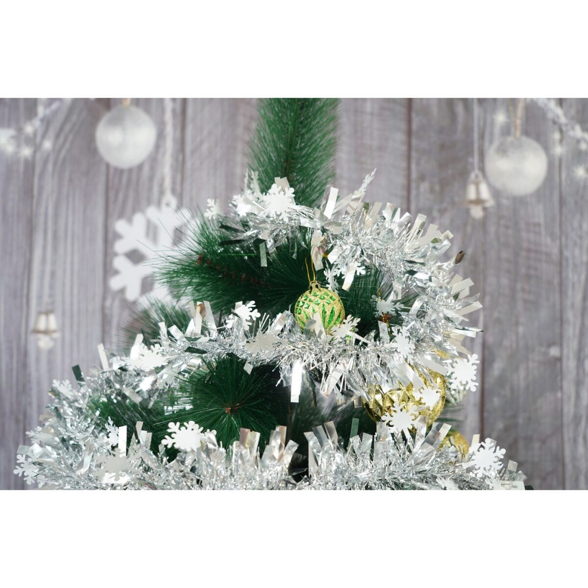 Beteala Craciun, Embo, argintiu, marimea:  2 m x 9 cm x 9 cm material:folie PVC, interior/exterior - imagine 5