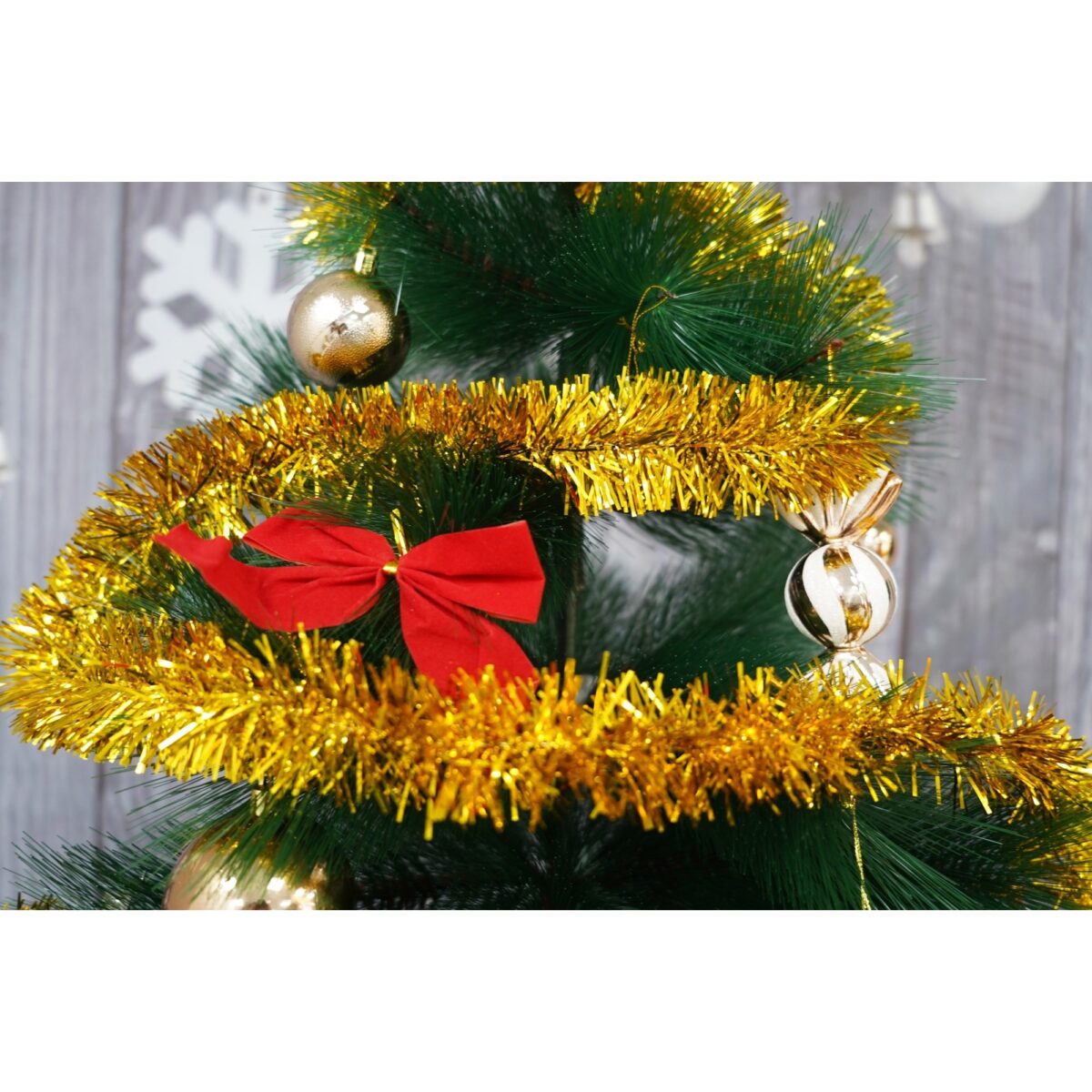 Beteala Craciun, Embo, auriu, marimea: 2 m x 5 cm material:folie PVC, interior/exterior - imagine 4