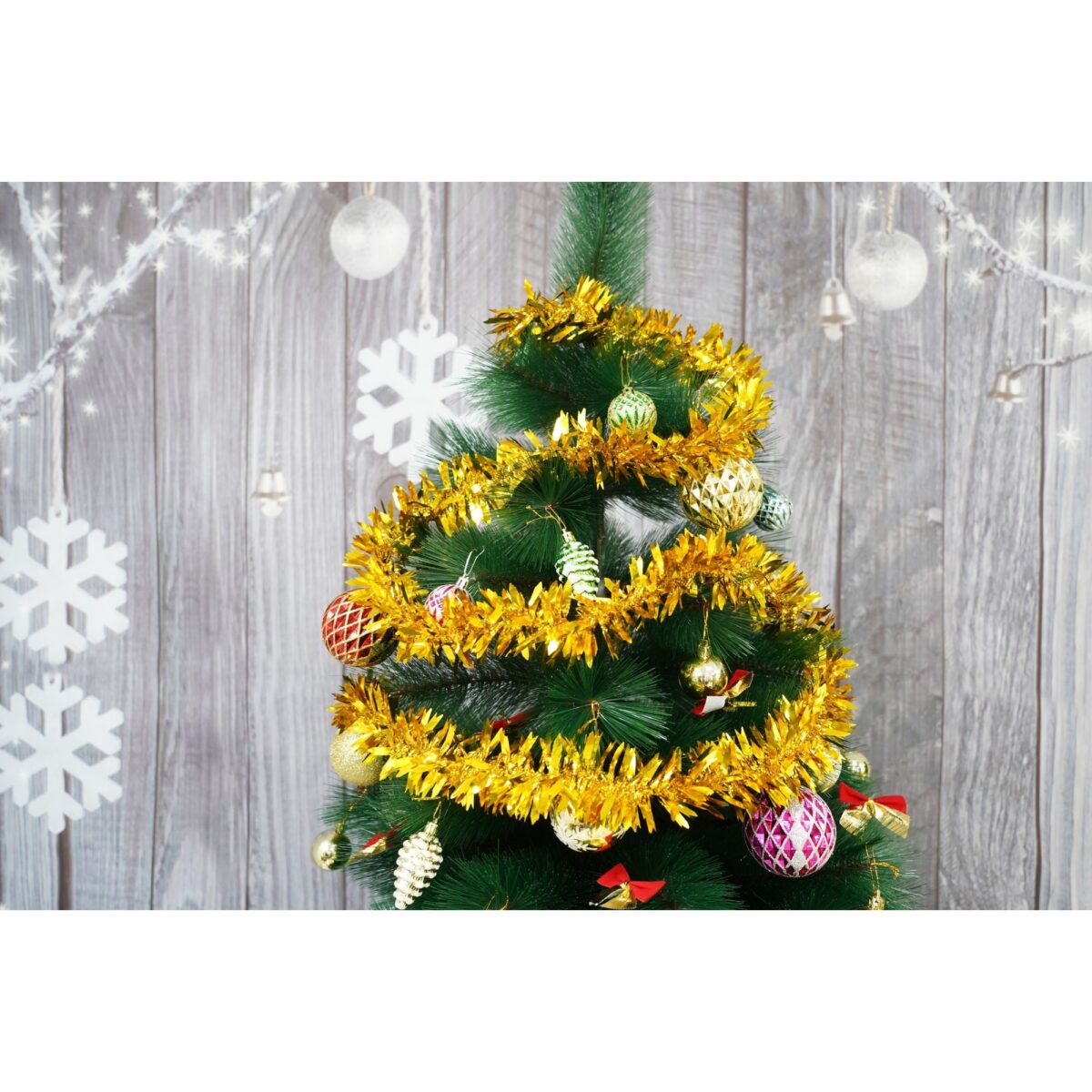 Beteala Craciun, Embo, auriu, marimea:  2 m x 6.5 cm material:folie PVC, interior/exterior - imagine 7