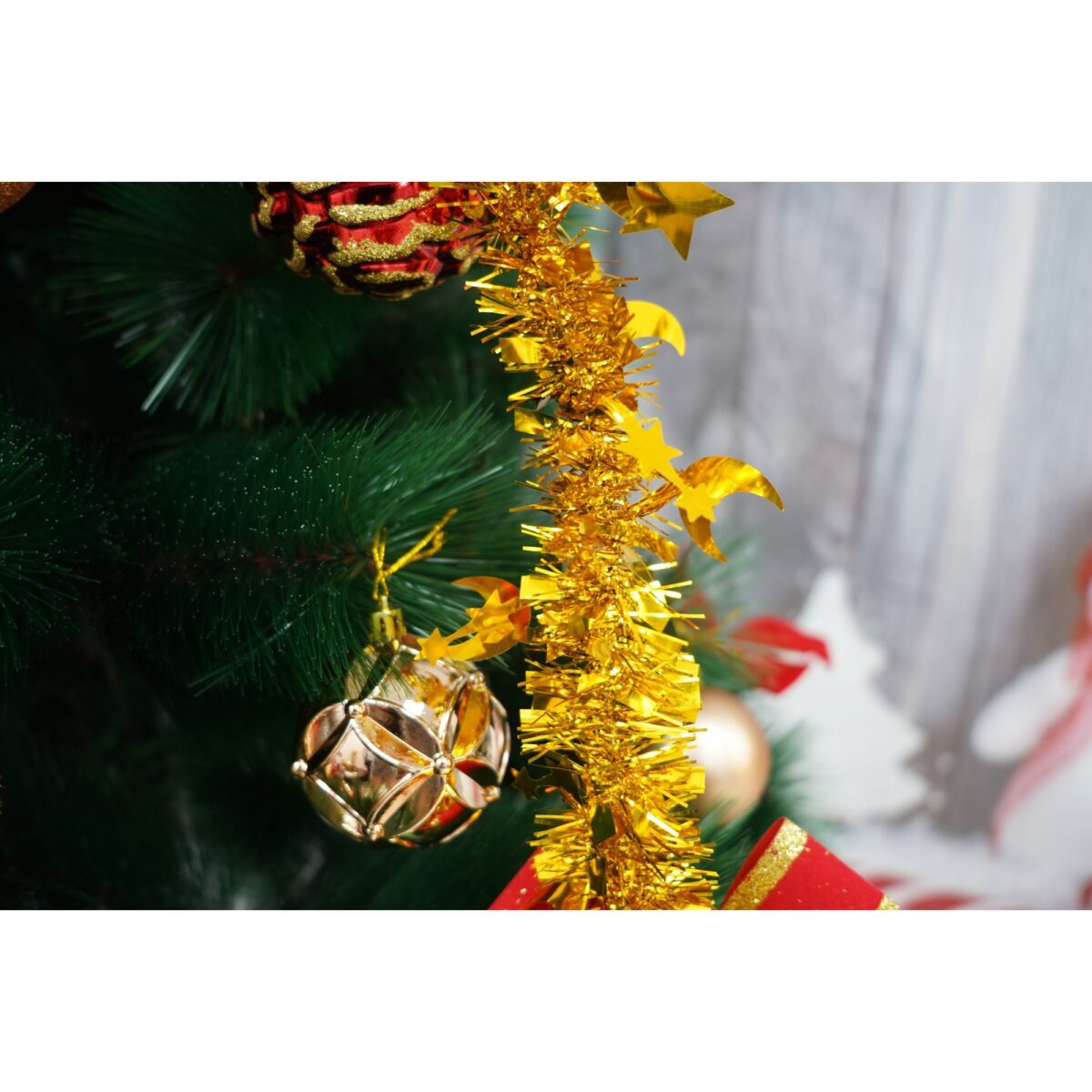 Beteala Craciun, Embo, auriu, marimea: 2 m x 9 cm x 5 cm material:folie PVC, interior/exterior - imagine 5