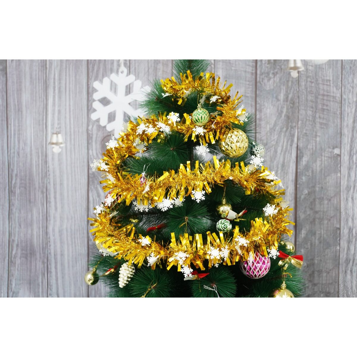 Beteala Craciun, Embo, auriu, marimea:  2 m x 9 cm x 9 cm material:folie PVC, interior/exterior - imagine 2