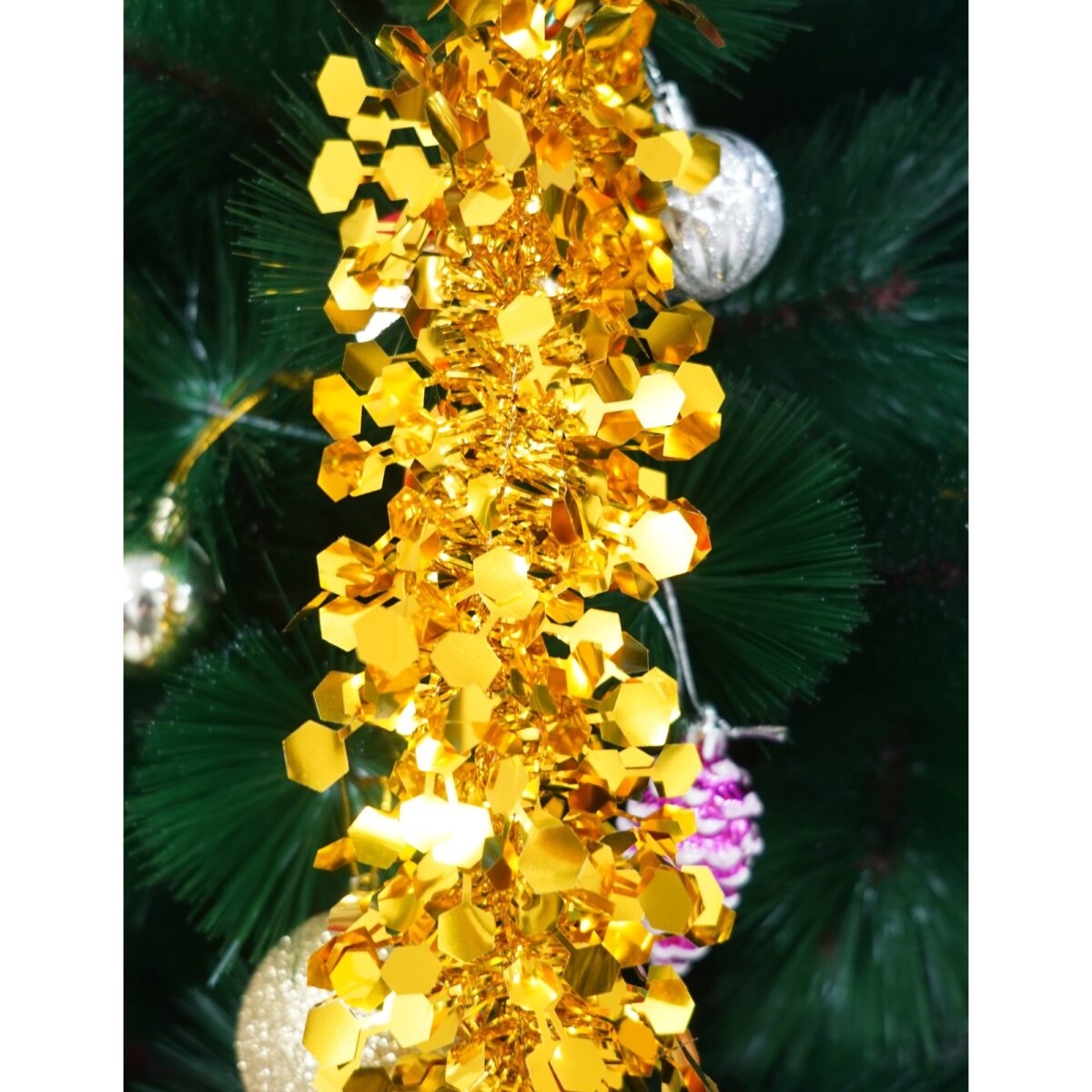 Beteala Craciun, Embo, galben, marimea: 2 m x 9 cm material:folie PVC, interior/exterior - imagine 7