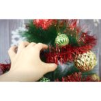 Beteala Craciun, Embo, roșu, marimea: 2 m x 7 cm material:folie PVC, interior/exterior - imagine 5