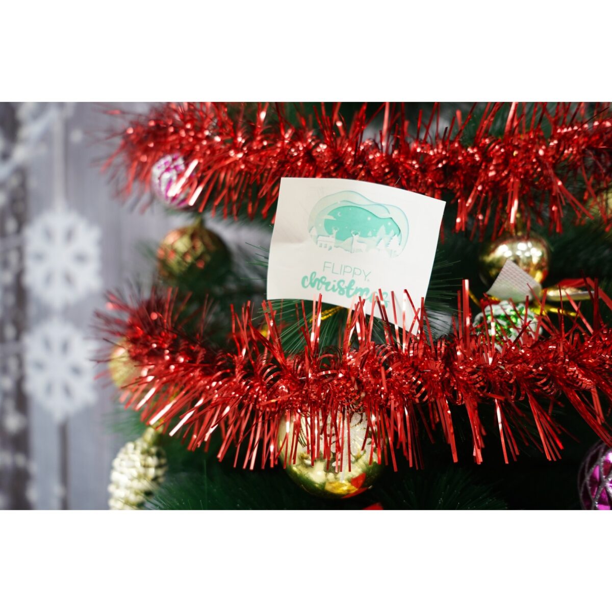 Beteala Craciun, Embo, roșu, marimea: 2 m x 8 cm material:folie PVC, interior/exterior - imagine 2