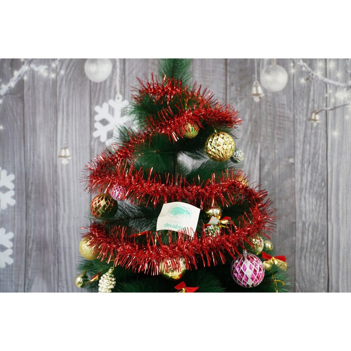 Beteala Craciun, Embo, roșu, marimea: 2 m x 8 cm material:folie PVC, interior/exterior - imagine 3