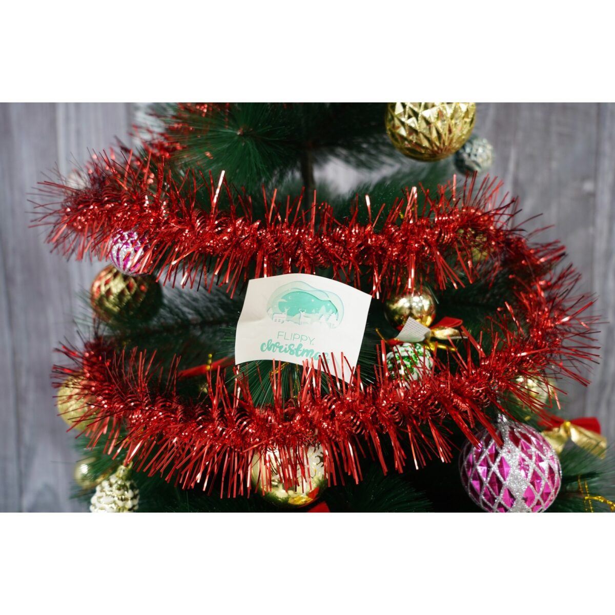 Beteala Craciun, Embo, roșu, marimea: 2 m x 8 cm material:folie PVC, interior/exterior - imagine 5